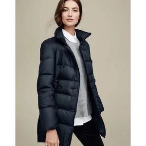 Theory Black Down Puffer Coat Jacket Medium Parka Size M